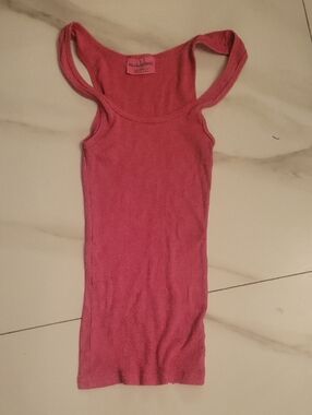 Michael Stars Hot Pink Ribbed Tank Top